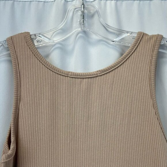 Jess Lea Womens Cara Bodycon Dress Brown Latte Ribbed Scoop Neck Sleeveless S - Picture 4 of 11
